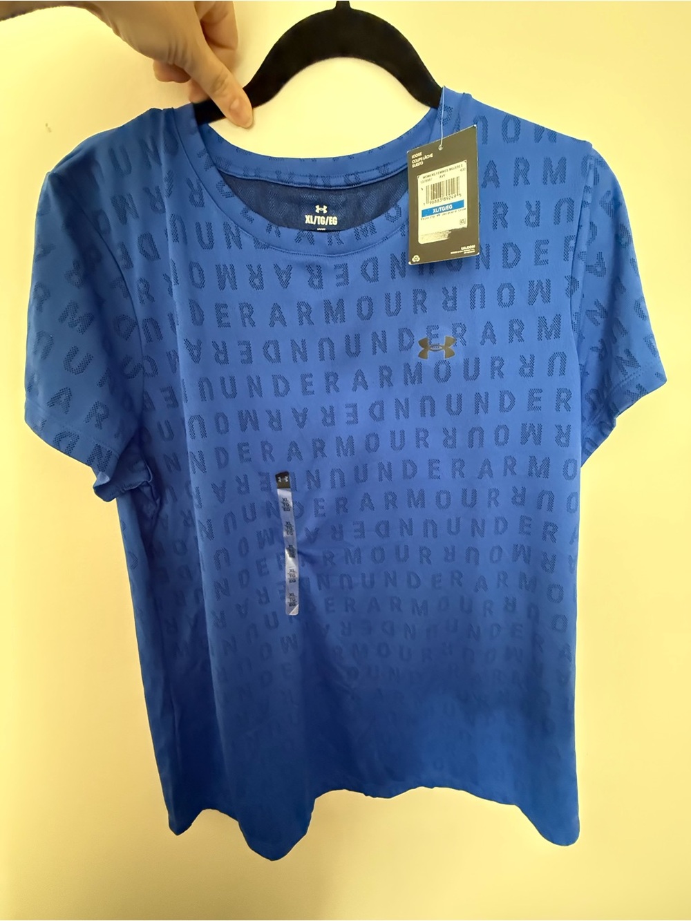 Under Armour Royal Blue Allover Logo Short Sleeve Tee XL